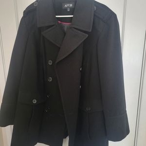 Plus size black peacoat size 3x